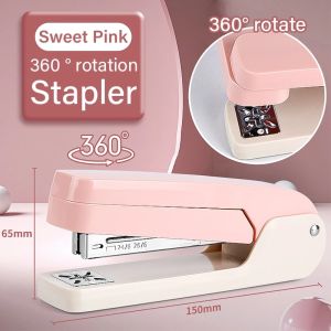 360 Stapler Rotation Heavy Duty Stapler Compatible Effortless Long Paper Swivel Stapler 24/6 Staples