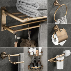 JUNSHEN | Vintage Drill-Free Brass Towel Rack