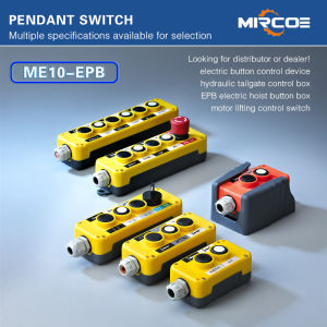 MIRCOE Waterproof Industrial Push Button Switch Emergency Stop for Electric Crane Hoist Pendant Control Station Remote Control Switch