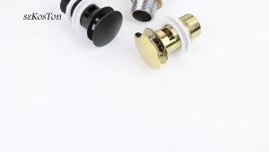 Pop Up Drain Button Bathroom Sink Plug Drainer Siphon Waste Stopper Wash Basin Faucet Accessory Washbasin Pipe Black Gold Rose