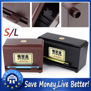 【Local delivery】 Straw Dispenser Holder Container Box Storage Counter Straws Pen Case Restaurant Dispensers Organizer Black Straw-Dispenser
