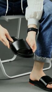 Dép Nam Thời Trang MWC Dép Lê Quai Ngang Đế Bệt Màu Đen Trắng Basic Cá Tính NADE- 7634