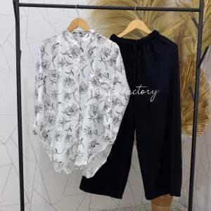 Oneset Syafila Motif Tunik | Oneset Wanita Terbaru