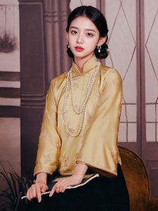 Red Hall Cheongsam New 2025 High End Grand New Chinese Style Big Sleeve Silk Embroidery Floral Patterned Top Butterfly Language