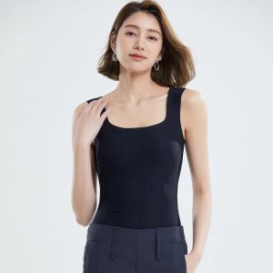 MiiOW | เสื้อกล้ามคอวีแขนกุดเซ็กซี่สำหรับผู้หญิง แขนกว้าง เสื้อชั้นในแบบมีแผ่นเสริมหน้าอก ทรงเข้ารูป เสื้อชั้นในรัดรูป ฤดูร้อน 2025