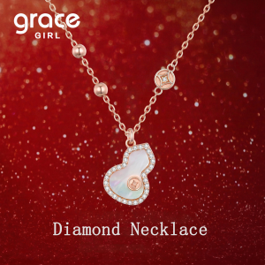 Grace Girl | Real Diamond Embedded Gourd Shape Necklace