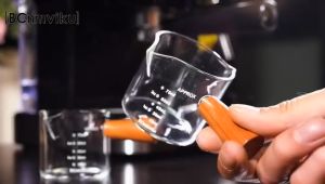 75ml Espresso Coffee Cup Ounce Cup With Clear Scale And Wooden Handle Double Mouthed Glass Measuring Cup Thickened Heat Resistant