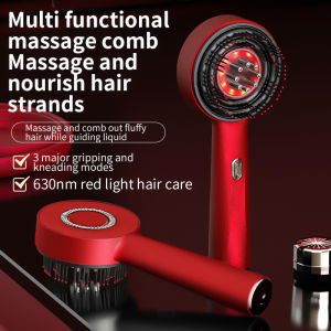 630nm Red Light Therapy Hair Growth Comb Liquid Applicator Scalp Massage Comb Kneading Meridian Head Massager Type-C Charging