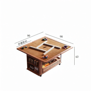 Folding Moveable Mahjong Table Tea Table Solid Wood