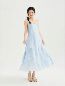SANFU | Elegant Ruffled Adjustable Loose Camisole Dress