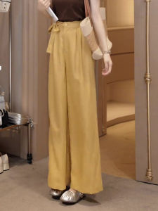 Quần Ống Rộng Thắt Lưng Cho Nữ Mùa Xuân Hè Quần Dài Ống Đứng Cạp Cao Thoải Mái Thường Ngày Đi Làm