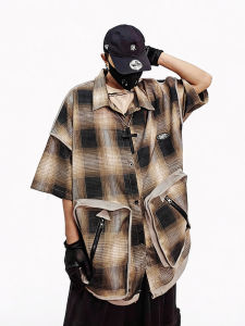 Hip-hop Street Style Plaid Shirt Short Sleeve