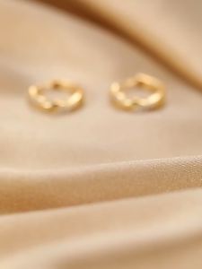 Pure hikaw 18k Saudi Gold Pawnable Earrings womens mobius ring circle cross zirconia jewelry hypoallergenic jewelry for women and children