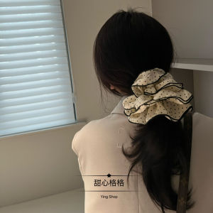 ยางรัดผมลายจุดขนาดใหญ่สไตล์หวานและนางฟ้าสำหรับฤดูใบไม้ผลิและฤดูร้อน ยางรัดผมหางม้าต่ำ ยางรัดผมหัว