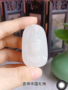 女玉佩项链玉牌玉器 More than natural hetian jade jade green tara pendant xinjiang Luo Guanyin wek-jin and hang men and women necklace with jade jade brand天然和田玉绿度母吊坠新疆玉石多罗观音挂件男
