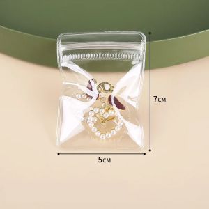 100/50pcs Thick Clear PVC Jewelry Storage Bags Anti Tarnish Zip Lock Pouches Reusable Plastic Packaging For Beads Rings Earrings