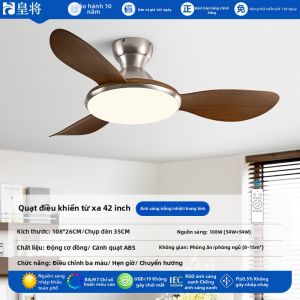 HUANGJIANG | Quạt Trần Đèn Cao Cấp Cho Phòng Ngủ Nhà Hàng Tích Hợp