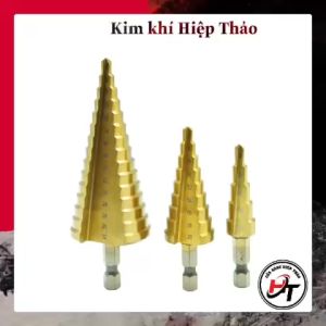 Mũi khoan tháp bước đa năng chuôi lục giác hợp kim tầng HSS khoét lỗ sắt gỗ nhựa MKT-V-TQ