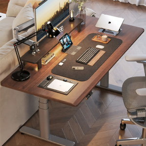 Loctek | Electric Dual Motor Adjustable Desk Black Walnut