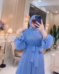 Dress Kondangan Terbaru Sonnya Dress Bahan Ceruty Apk Payet Dress dewasa terbaru Dress lebaran