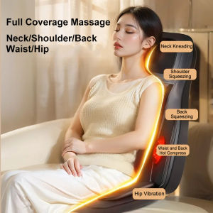JAIYORL Shiatsu Neck & Back Massager with Heat Full Back Kneading Massage Cushion Massage Chair Pad with Height Adjustment Back Massager for Neck and Shoulder