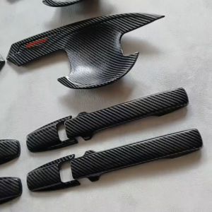 Paket Variasi Handle Door Outer Pintu Tank Cover Honda Brio 2012 - 2017 Carbon Glossy