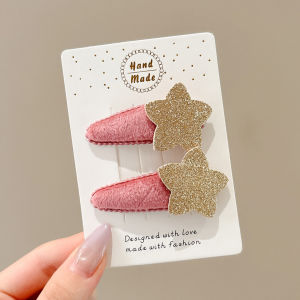 Cute Velvet Star Hair BB Clip Children Girls Side Part Hair Accessories Bangs Gripper Female Model Hairband Headwear