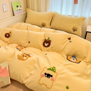YAOKANG | Winter Thickened Milk Velour Coral Velvet Bedding Set