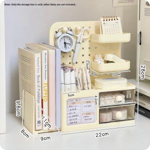 Multifunctional Storage Organizer Desktop Bookshelf Pen Holder Pegboard