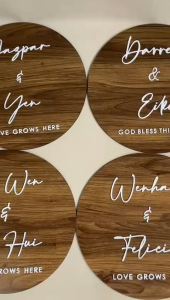 [SG] Personalised Customised 3D Wooden Pop-Out Wedding Sign Wedding Welcome Sign Reception Signage