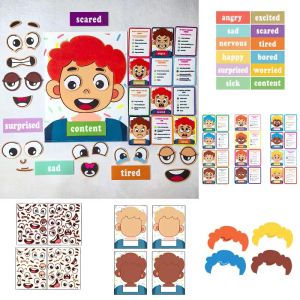Educational DIY Felt Toy for Children Emotion Expression Five Senses Face Mask Materials for Kindergarten Creative Handcraft