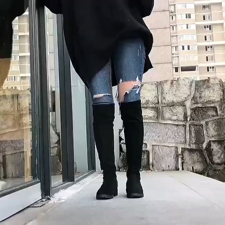 Korean knee high boots best sale