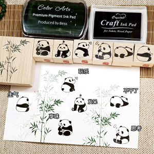 A Lot of Pandas! Original Rubber Stamp Chinese Style Bamboo Cute Decorative Journal Chapter Letter Ownership Seal