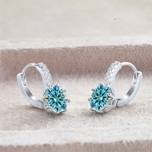 2 Carat Moissanite Drop Earrings Silver Stud Classic Solitaire Jewelry Womens Fashion Diamond Ear Fine Jewelry Gift