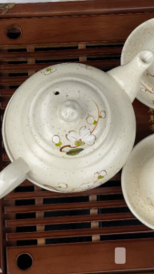 Ấm chén HOA TUYẾT MAI 400ML men tiêu gốm sứ Bát Tràng Ấm chén hãm chè pha trà