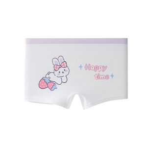 miiow | Antibacterial Pure Cotton Girls Underwear Cartoon Print Baby Short Pants Comfortable Breathable Mid Waist Briefs For Kids