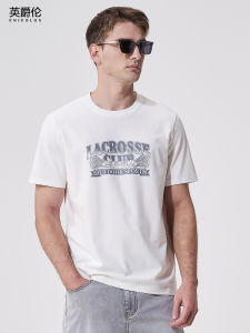 Enjeolon | American Retro Letter Printed Short Sleeve T-Shirt 210G