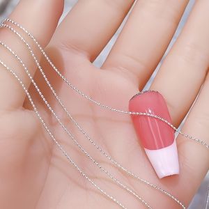 Micro Bead Chain Nail Art Decoration Silver Gold 50cm Ball Chain for Stylish Manicures Odorless Nail Accessory for Hand Feet