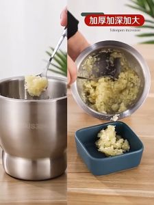 Pestle and Mortar Set Stainless Steel Detachable Grinder Pounder Powder with handdle 304不锈钢捣碎罐 石臼捣蒜器研磨器擂钵家用研钵捣药舂钵蒜臼子药材胡椒