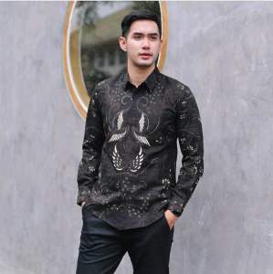 SAWUNGGALING kemeja Batik Pria Lengan Panjang Solo/Sragenan bahan katun