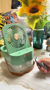 2.5L Double Spray Air Conditioner Cooling Fan USB Rechargeable Large Capacity Water Tank With Night Light Portable Fan Air Cooler Kipas Mini Fan Air Humidifier 喷雾风扇