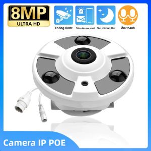 Camera IP Mắt Cá 8MP 4K Ultra HD Góc Rộng 180 Độ Camera An Ninh Dạng Dome Giám Sát Video Mạng POE Có Âm Thanh