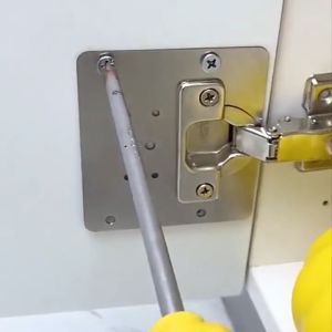 HOMEBOX 🇸🇬 Stainless Steel Cabinet Door Hinges Plate Repair Plate with Screws For Toilet Kitchen Wardrobe [ SG Stock]