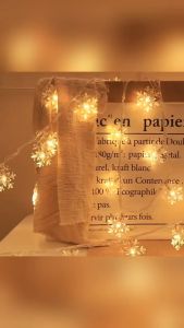 3 Meters Snowflake String Lights Christmas Shining Light Battery Operated Waterproof Xmas Decorations for Bedroom Corridor Patio Garden Yard Photo Frame Indoor Outdoor