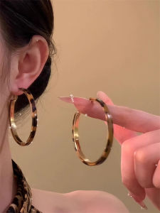 Retro Exaggerated Leopard Print Hoop Earrings Luxury Minimalist Design Fashion Cold Style Ear Jewelry Alloy/Silver/Gold