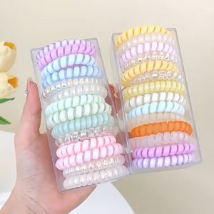 4 แพ็คแฟชั่นเกาหลีผูกผมที่เรียบง่ายผูกผมที่มีสีสันผูกผมยืดหยุ่นสูงและทนทาน