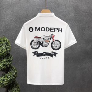 Áo Thun Polo in Hình Xe Máy Dáng Rộng Mùa Hè Thường Ngày Cho Nam Và Nữ Cỡ Lớn 300 Pound
