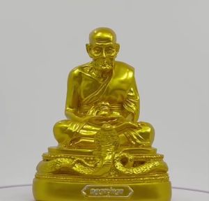 หลวงปู่ทวด สีทอง หน้าตัก 3 นิ้ว สูง 5 นิ้ว เรซิ่น บูชาเสริมสิริมงคลอำนาจบารมี BUD-013