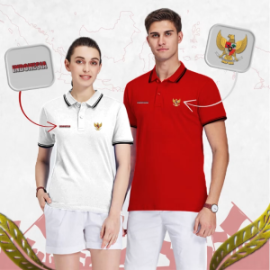 PS | Polo Shirt Kerah Strip LIS Logo Garuda Indonesia Lengan Pendek