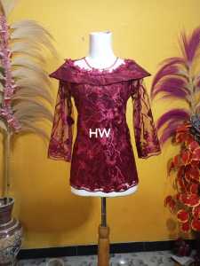 ATASAN BROKAT MAROON SHABRINA